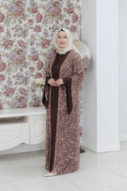 MATEX MARKA PAYET İŞLEMELİ ABAYA ELBİSE