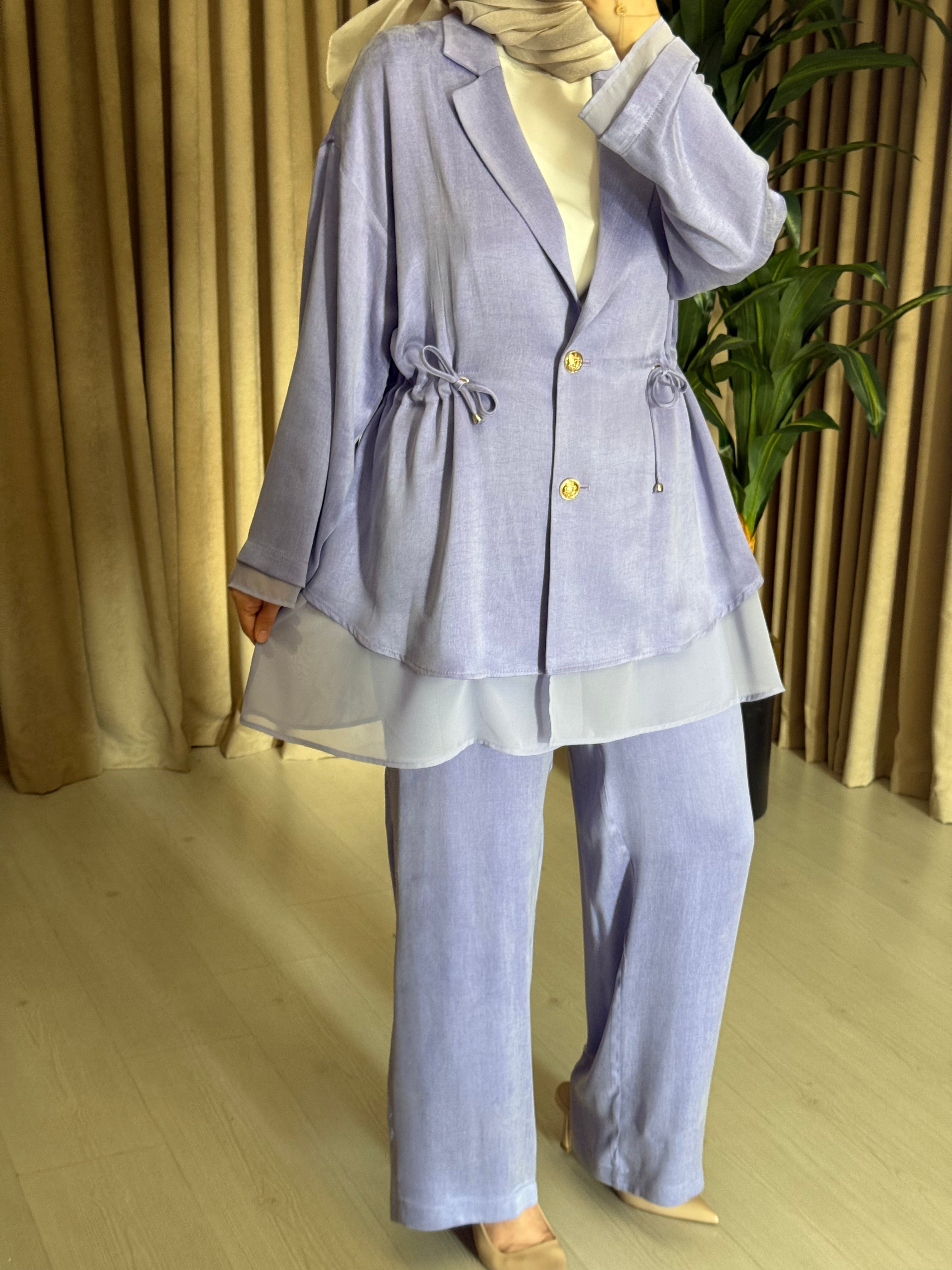 GHİSA MARKA TÜL DETAYLI BOL PAÇA PANTOLON TAKIM