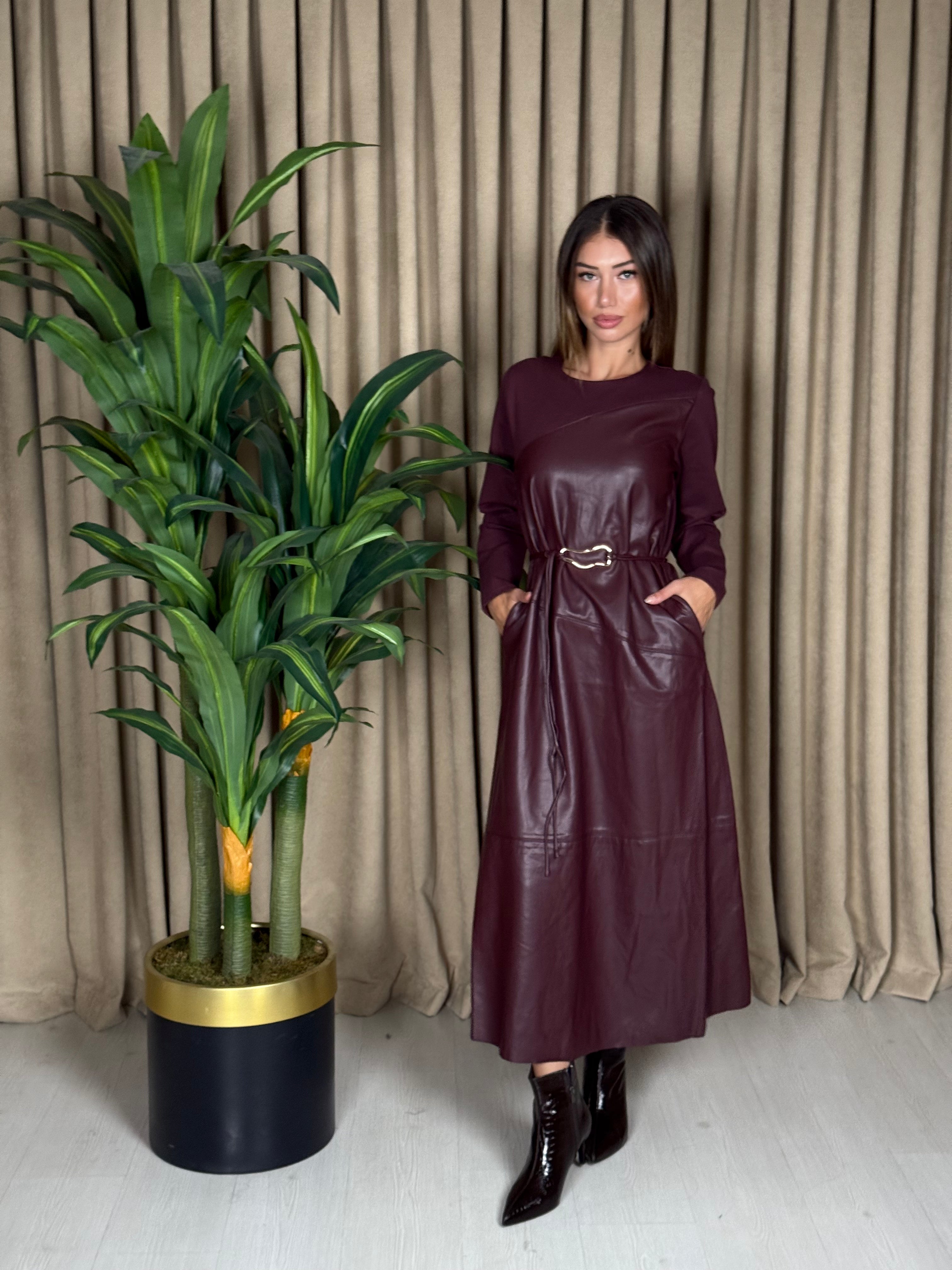 İPEKYOL MARKA DERİ MİXLİ ELBİSE