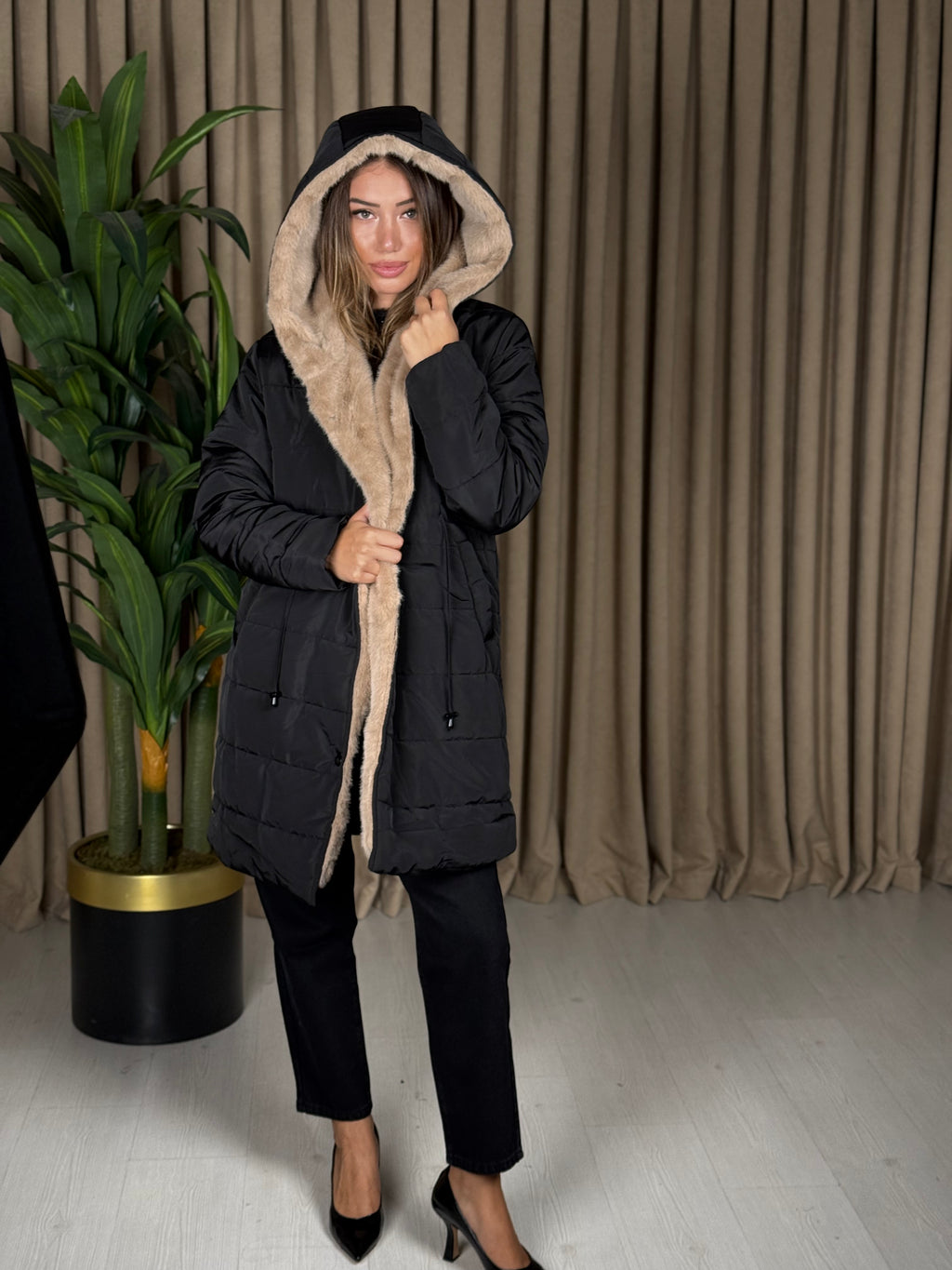 İPEKYOL MARKA SUNİ KÜRKLÜ MONT