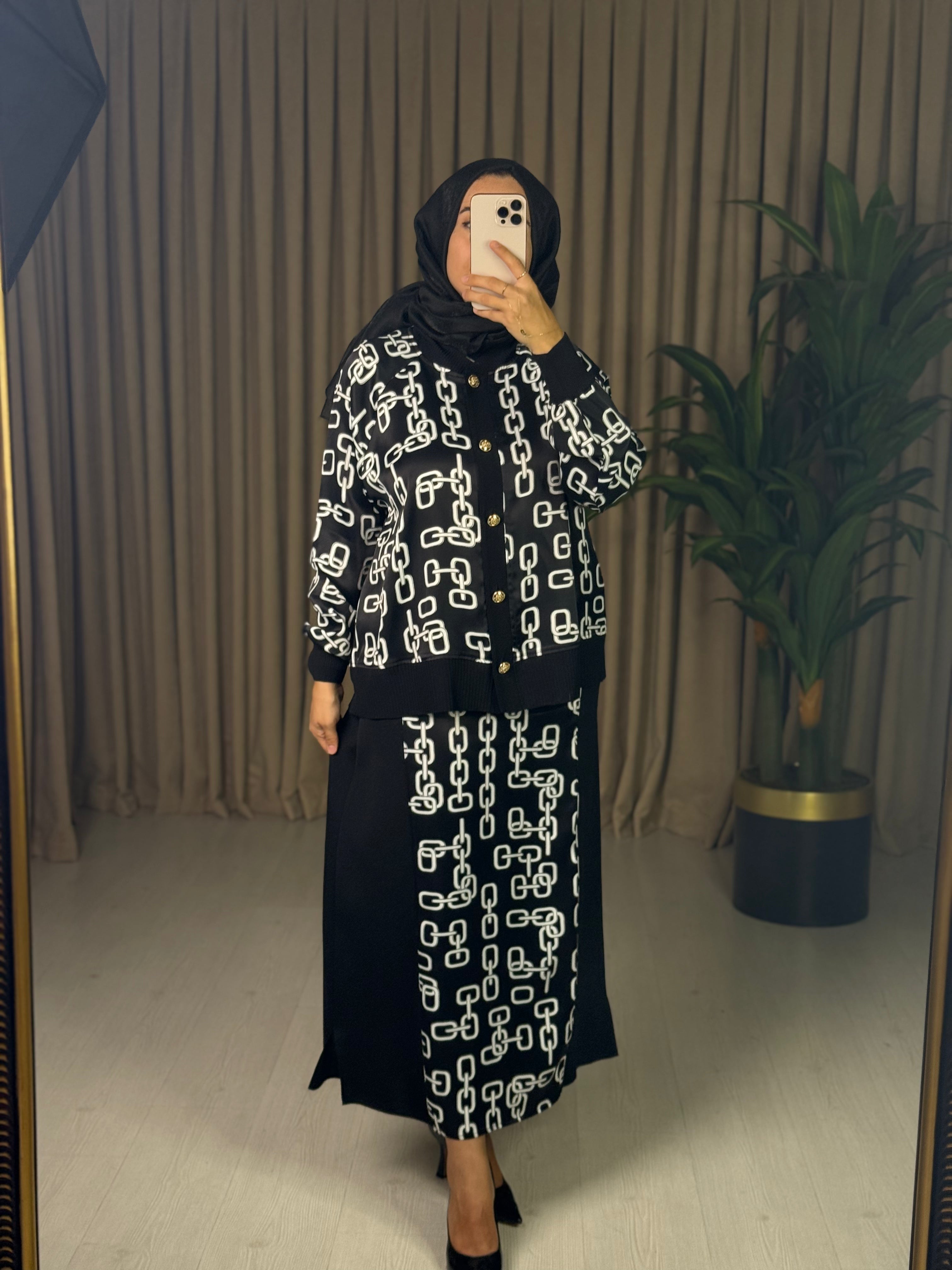 GHİSA MARKA ETEKLİ SATEN TAKIM