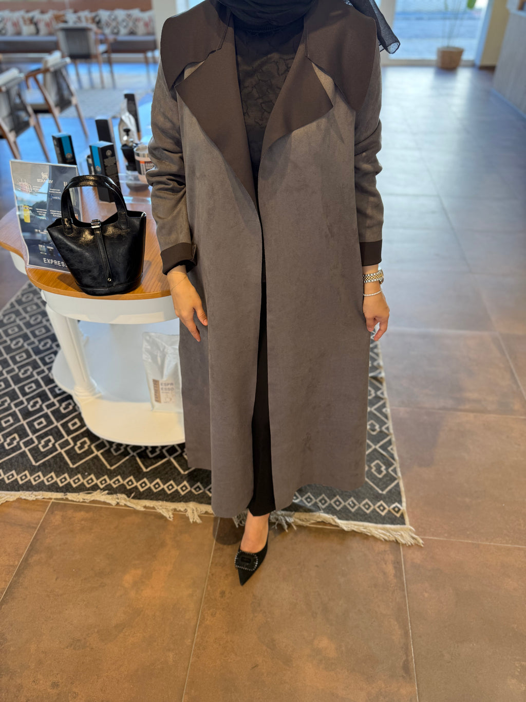 SÜET UZUN TRENÇKOT