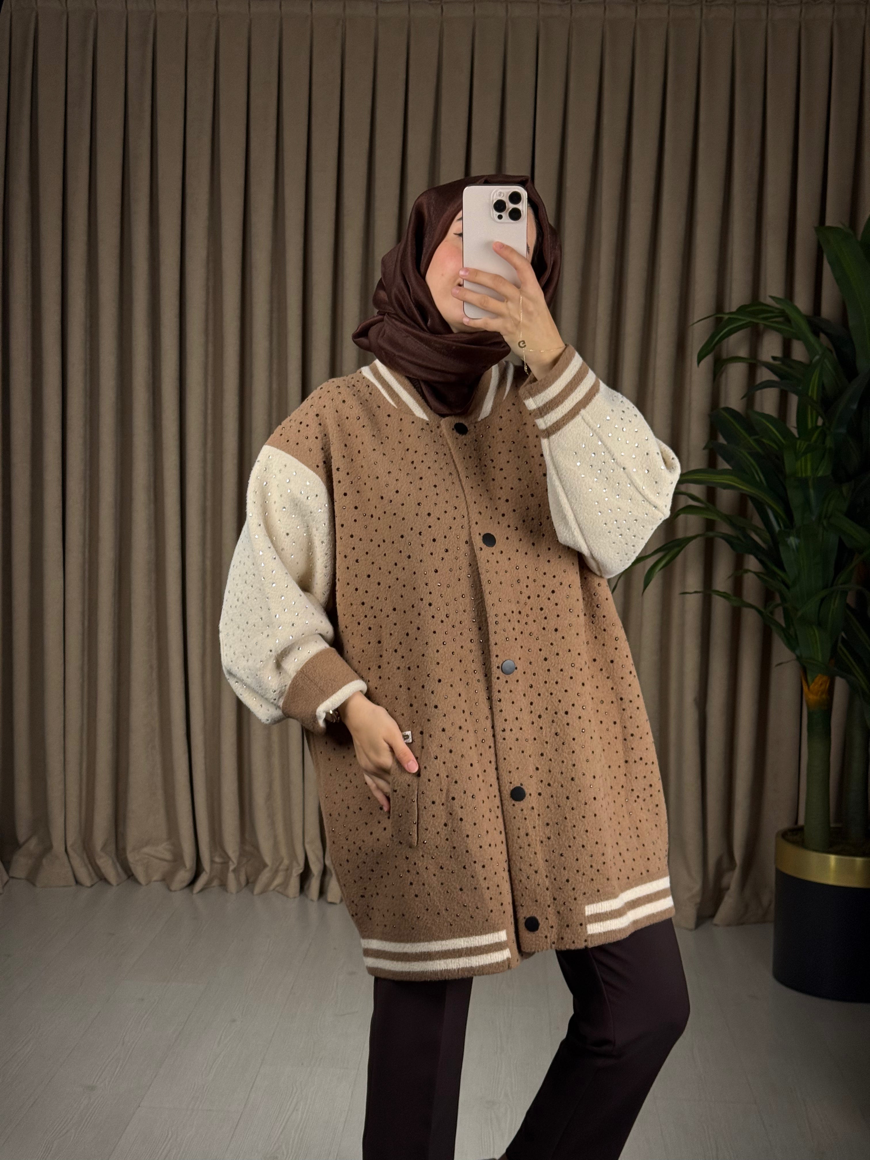 GHİSA MARKA TAŞLI BOMBER CEKET