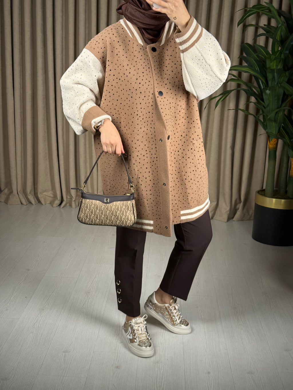 GHİSA MARKA TAŞLI BOMBER CEKET