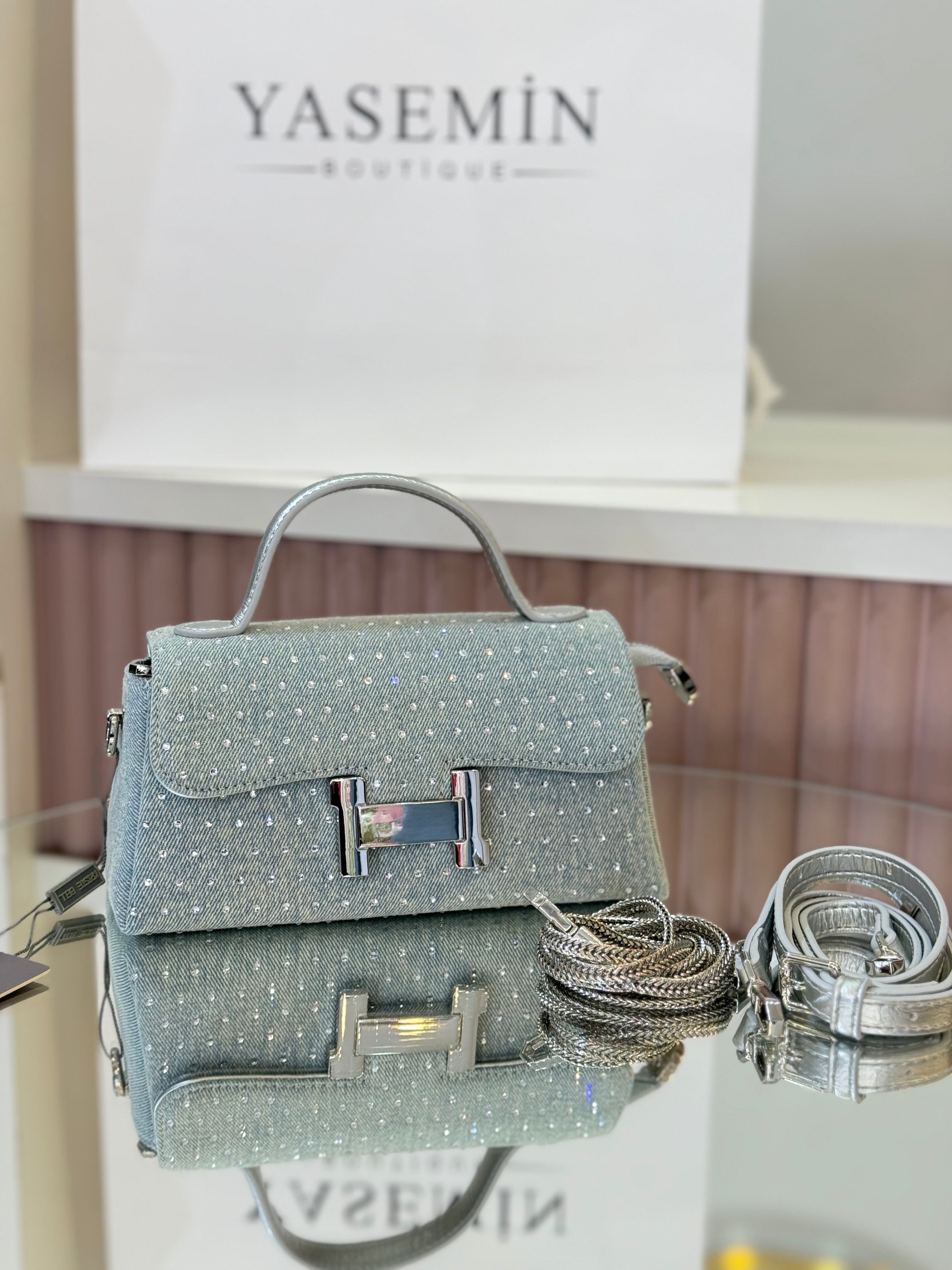 KRİSTEBELL MARKA MODERN DOKUNUŞLU GRİ MİNİ ÇANTA