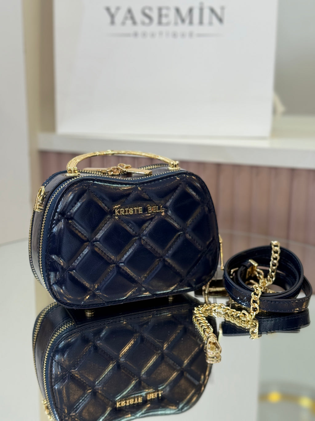 KRİSTEBELL KAPİTONE RUGAN MİNİ ALTIN SAP DETAYLI ÇANTA