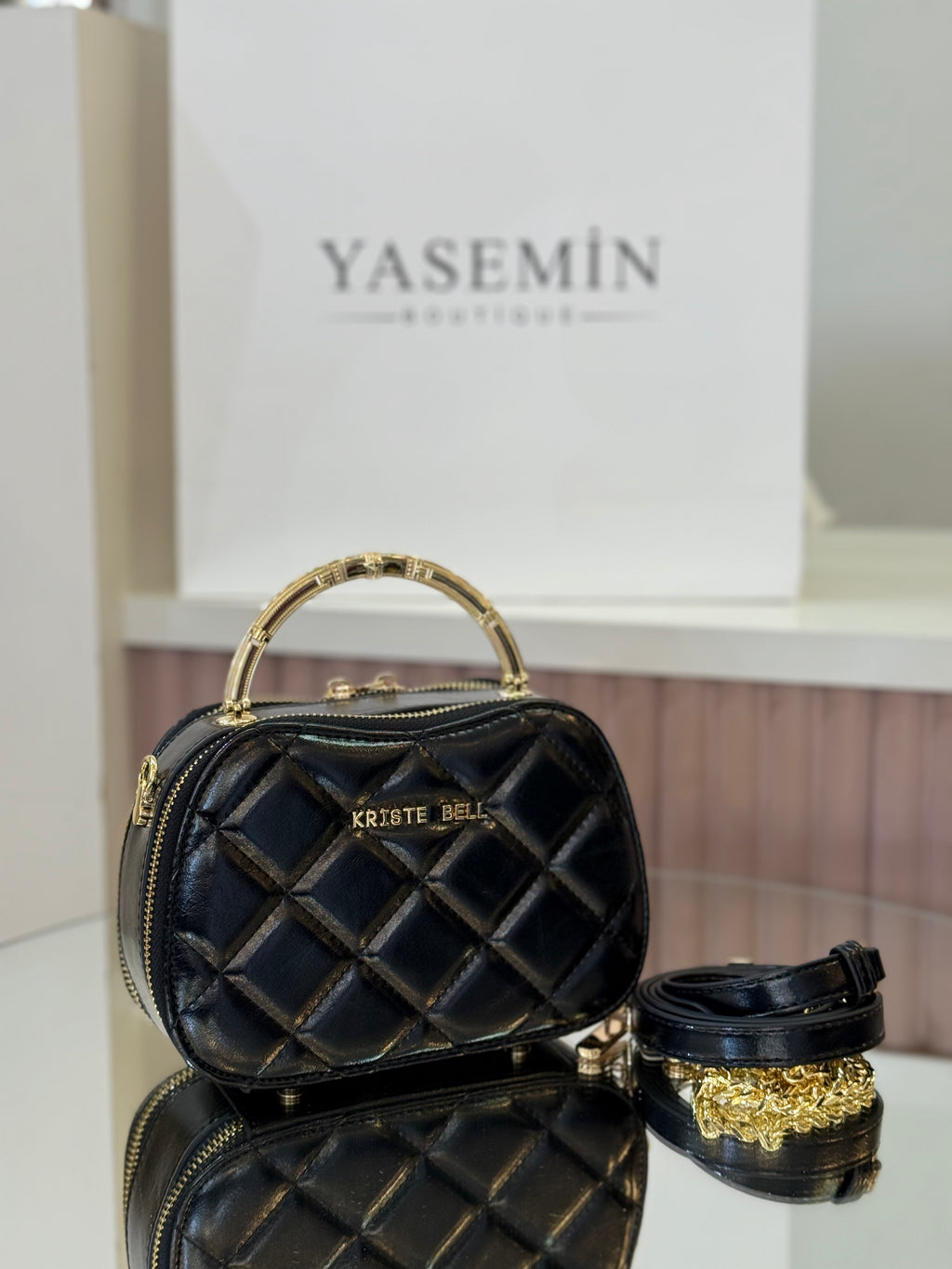 KRİSTEBELL KAPİTONE RUGAN MİNİ ALTIN SAP DETAYLI ÇANTA