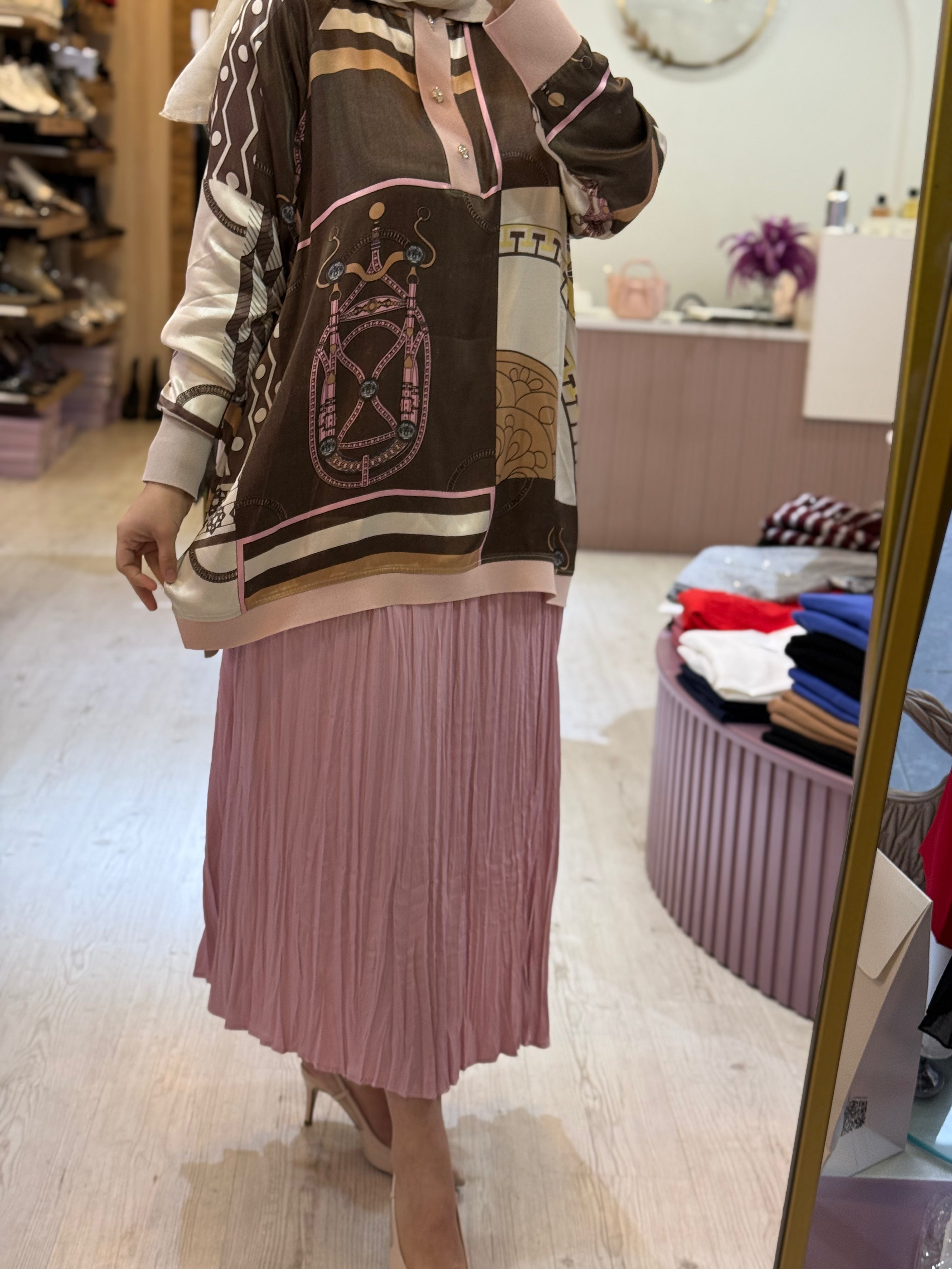 GHİSA MARKA DESENLİ  TUNİK/ GÖMLEK