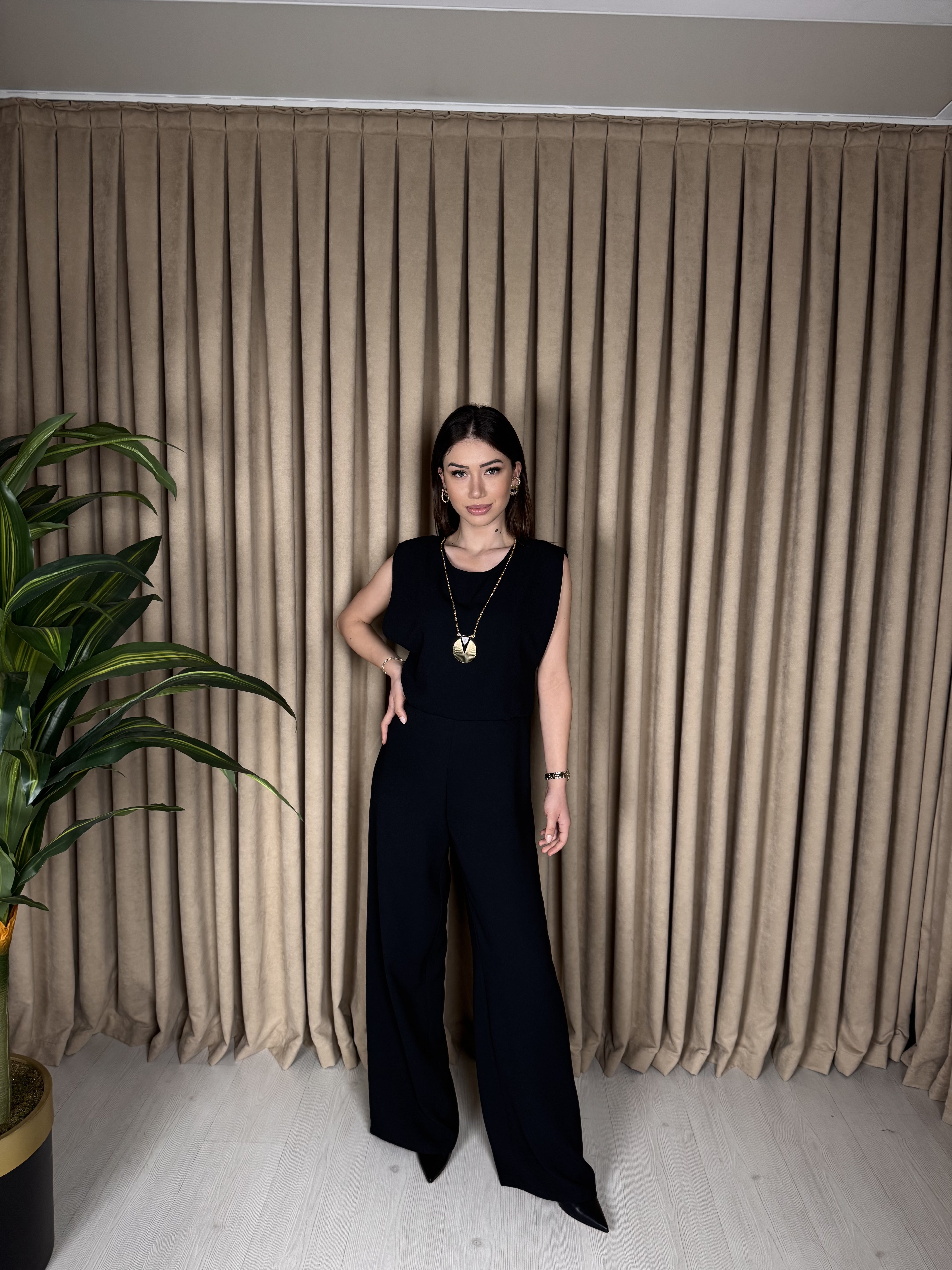 ARKASI BAĞCIKLI KOLYELİ GENİŞ PAÇA tULUM