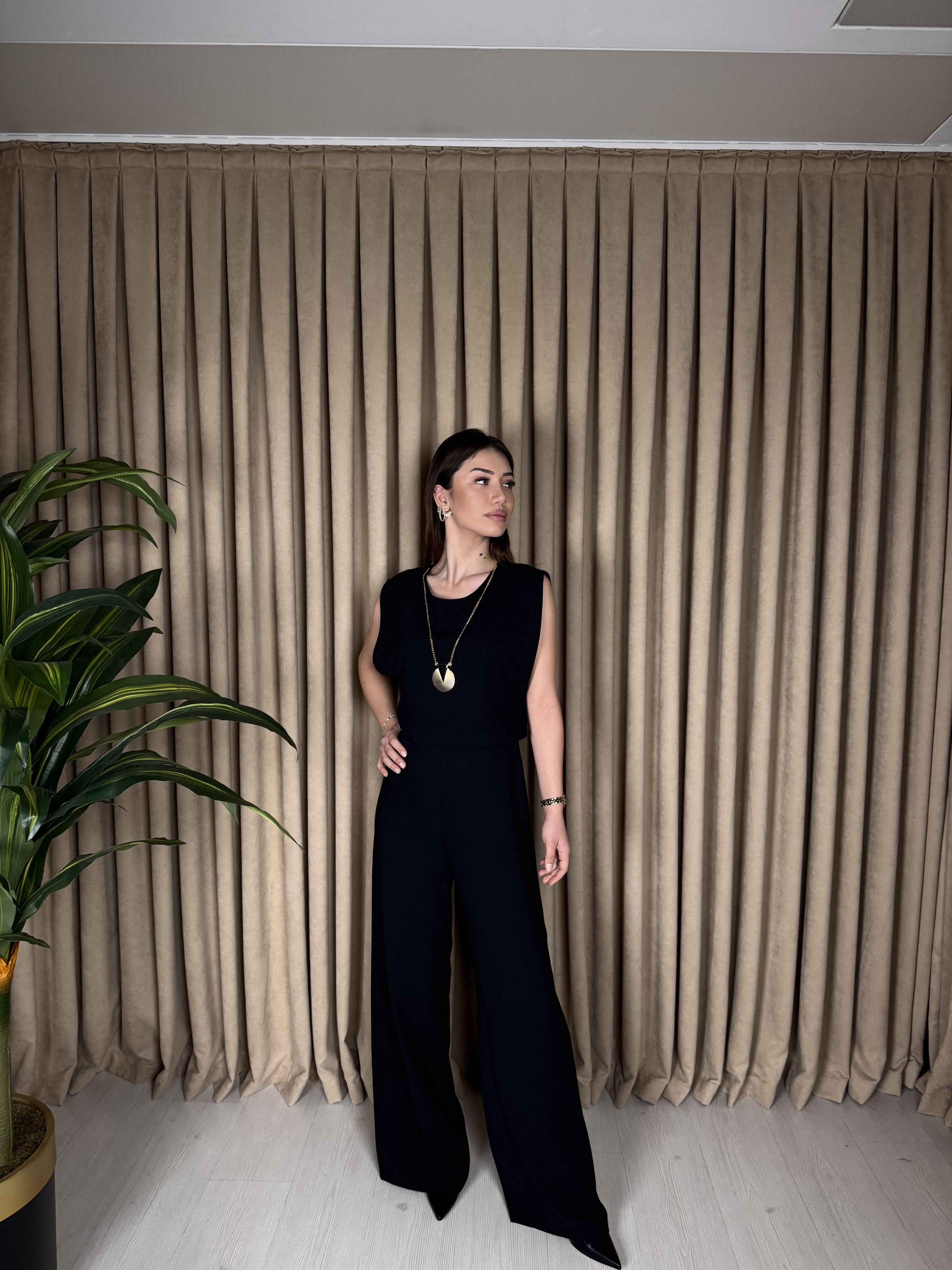 ARKASI BAĞCIKLI KOLYELİ GENİŞ PAÇA tULUM