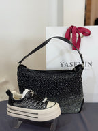 YÜKSEK TABANLI PULLU- TRANSPARAN BAĞCIKLI SNEAKERS