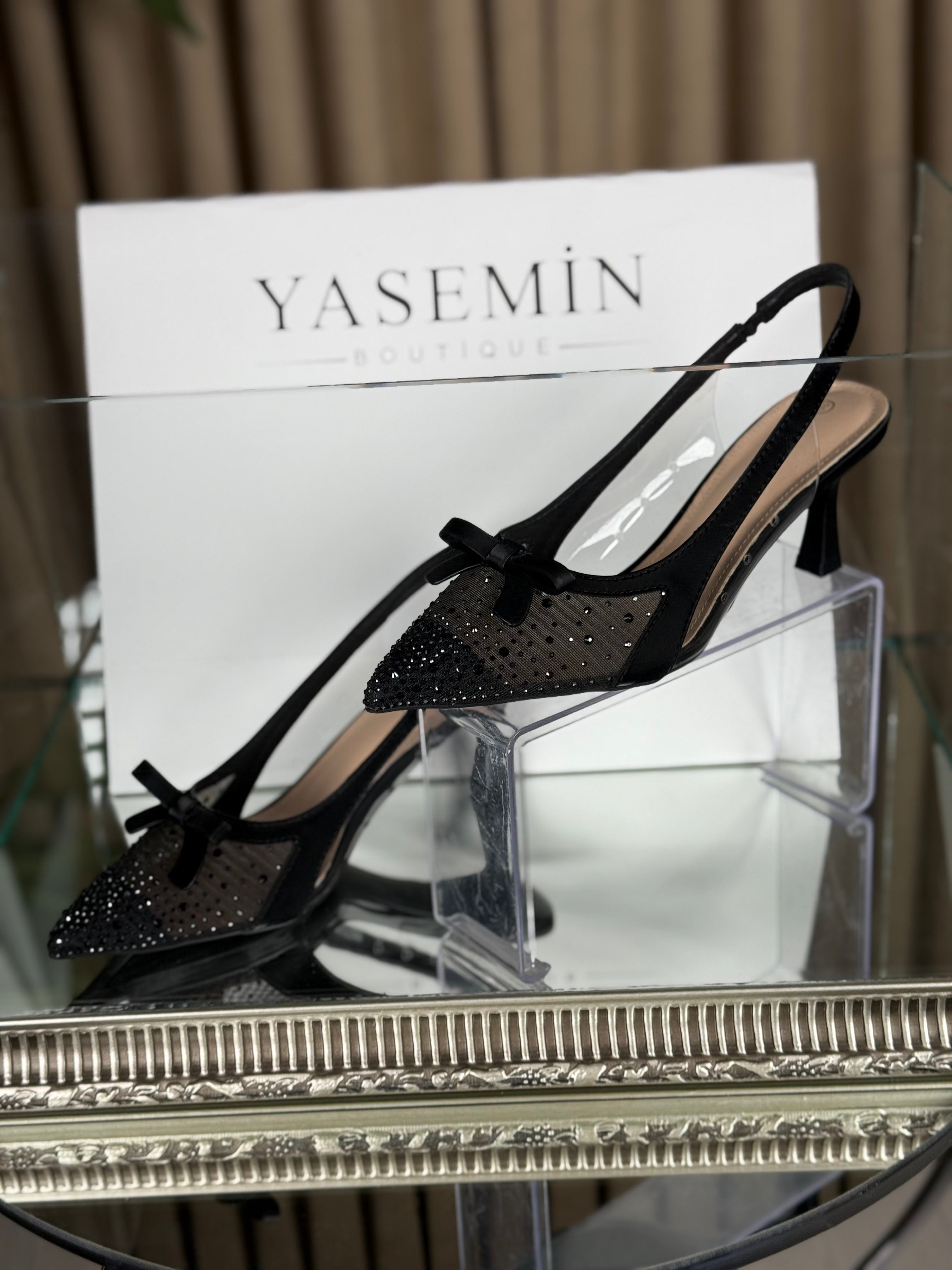 KRISTE BELL PARLAK TAŞLI ZARİF TOPUKLU AYAKKABI